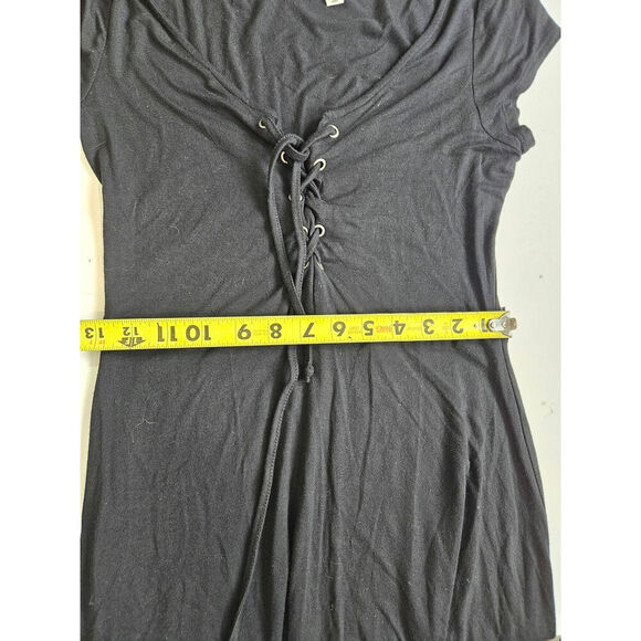 American Eagle Outfitters Soft and Sexy Black Mini Dress Tie Front Medium - Picture 3 of 5